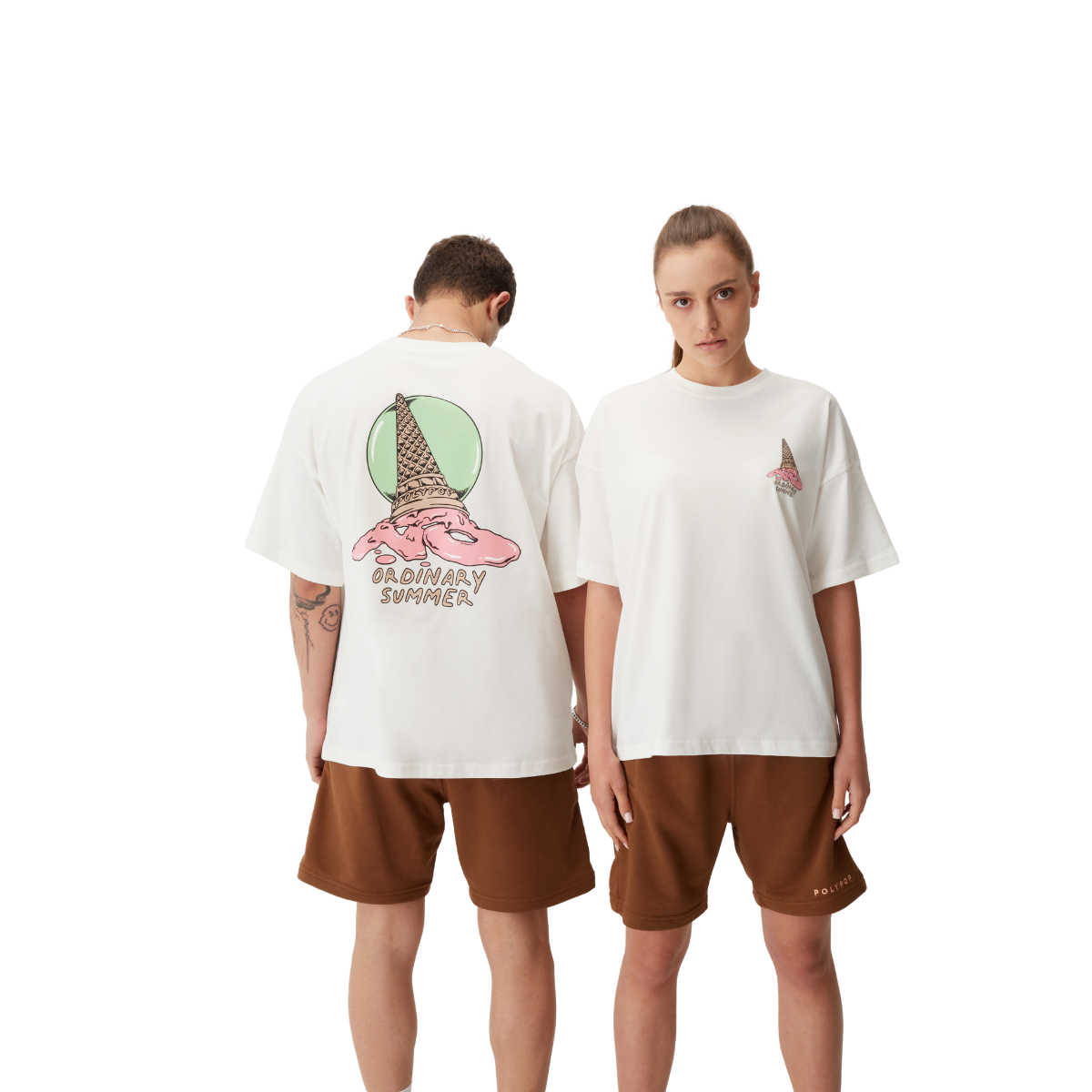Polypop No Ordinary Summer Ecru Boxy Fit T-Shirt