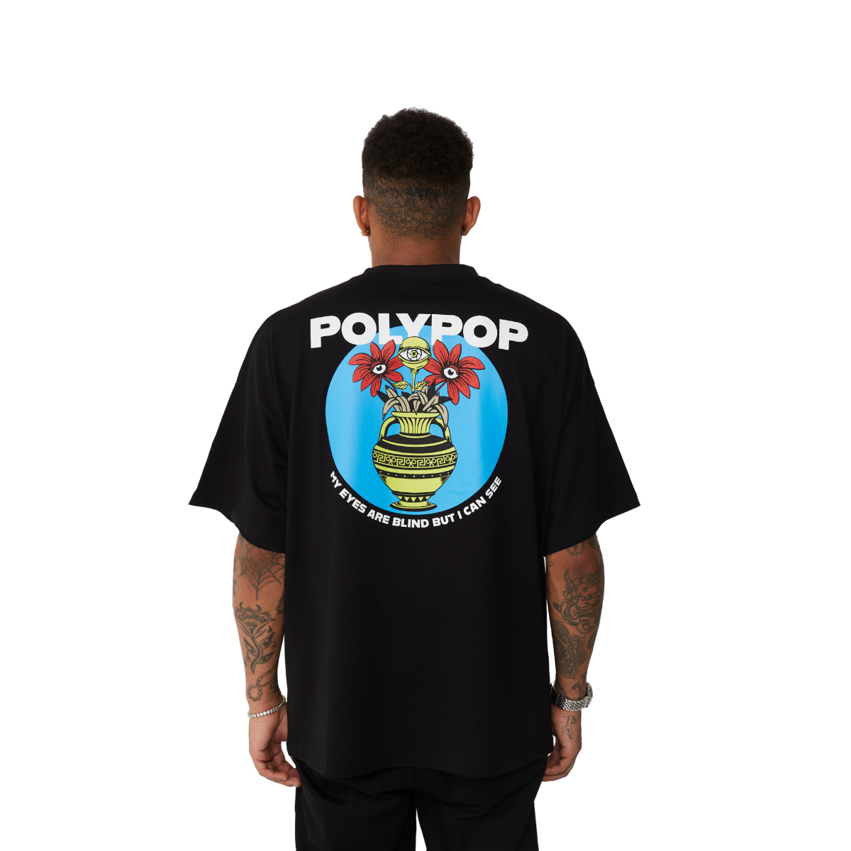 Polypop "Vase" Oversize Boxy Fit Siyah T-Shirt