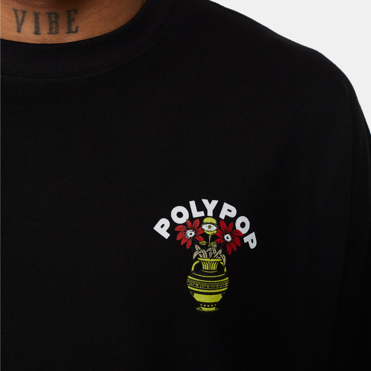 Polypop "Vase" Oversize Boxy Fit Siyah T-Shirt