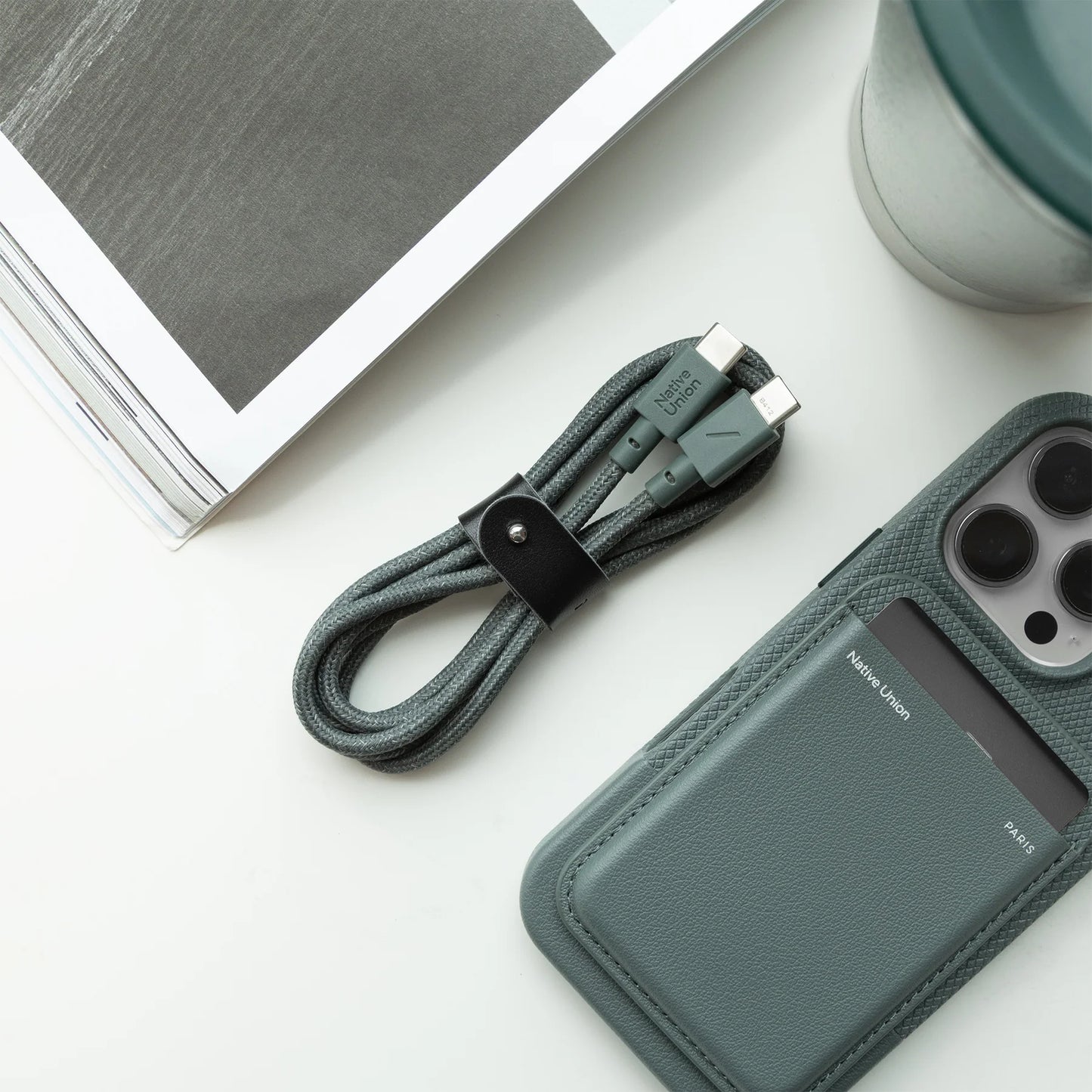 Native Union BELT CABLE-TYPE-C-C SLATE GREEN 1.2M Şarj Kablosu