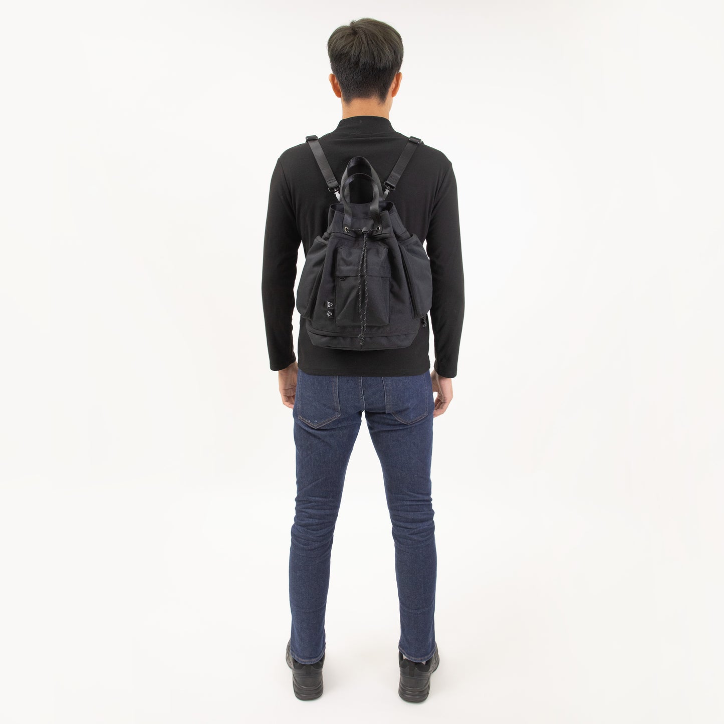 Doughnut Pyramid Nomad Serisi Siyah Unisex Omuz Çantası