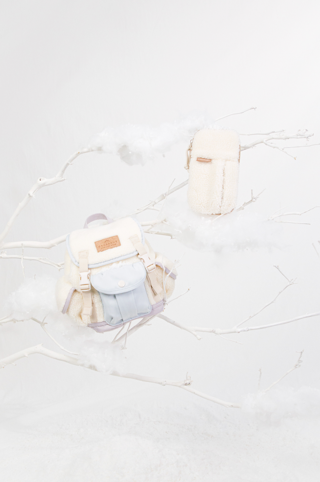 Doughnut Lighthouse Fluffy Serisi Krem x Açık Mavi x Pudra Mor Unisex Sırt Çantası