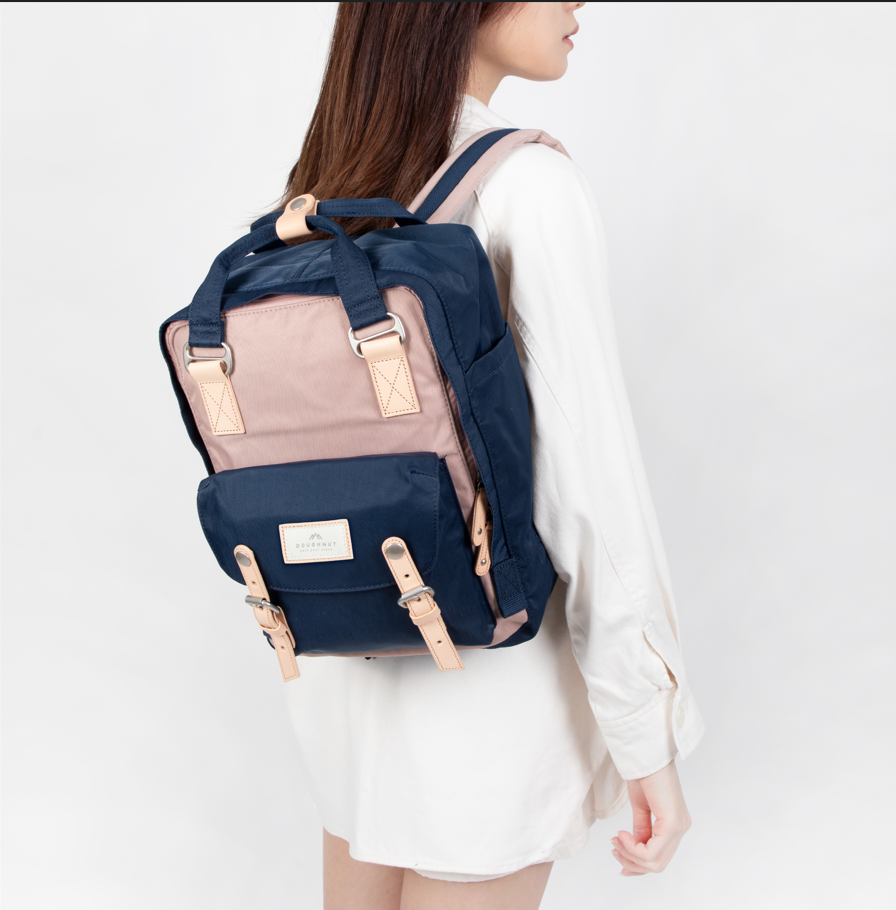 Doughnut Macaroon Pembe X Lacivert Unisex Sırt Çantası