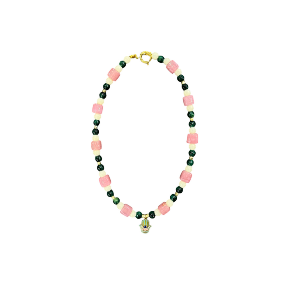 Sewgi.Art Hand Made Hamsa Pastel Orta Kolye 0015