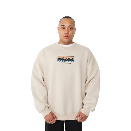 Polypop Fire Bej Unisex Sweatshirt