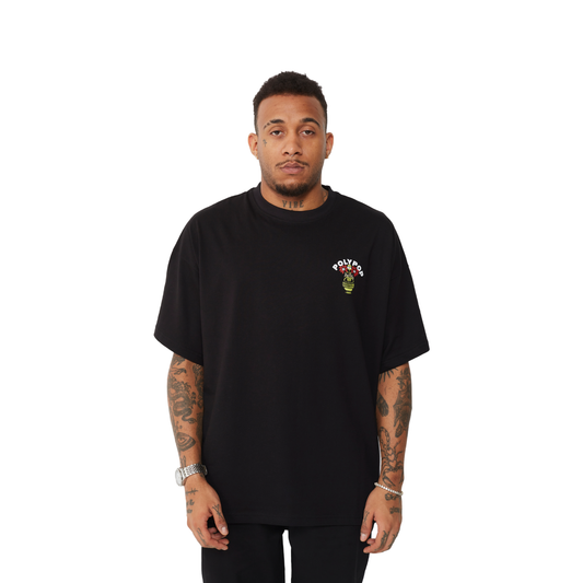 Polypop "Vase" Oversize Boxy Fit Siyah T-Shirt