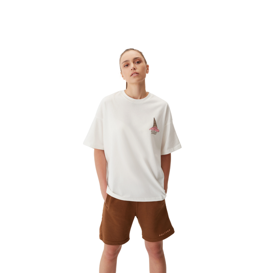 Polypop No Ordinary Summer Ecru Boxy Fit T-Shirt