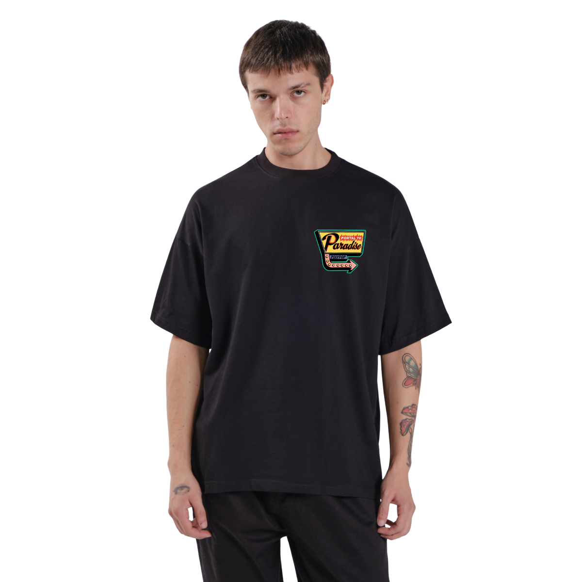 Polypop Portal to Paradise Siyah Unisex T-Shirt