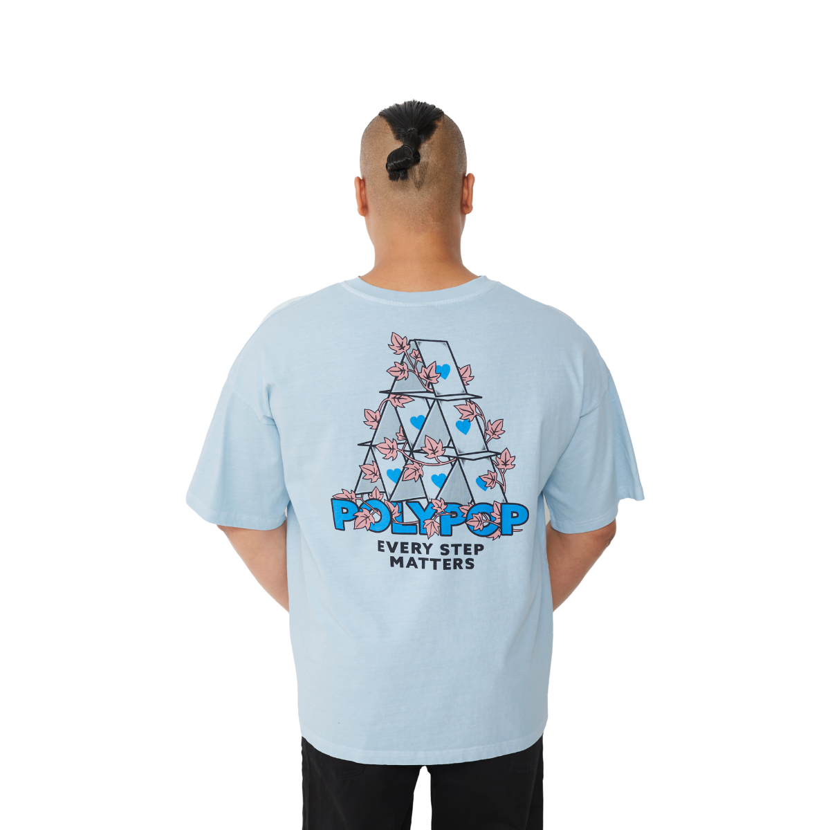 Polypop "House of Cards" Pale Blue Boxy Fit T-Shirt