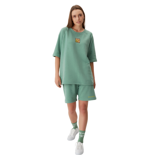 Polypop Yeşil Oversize Heavy Unisex T-Shirt
