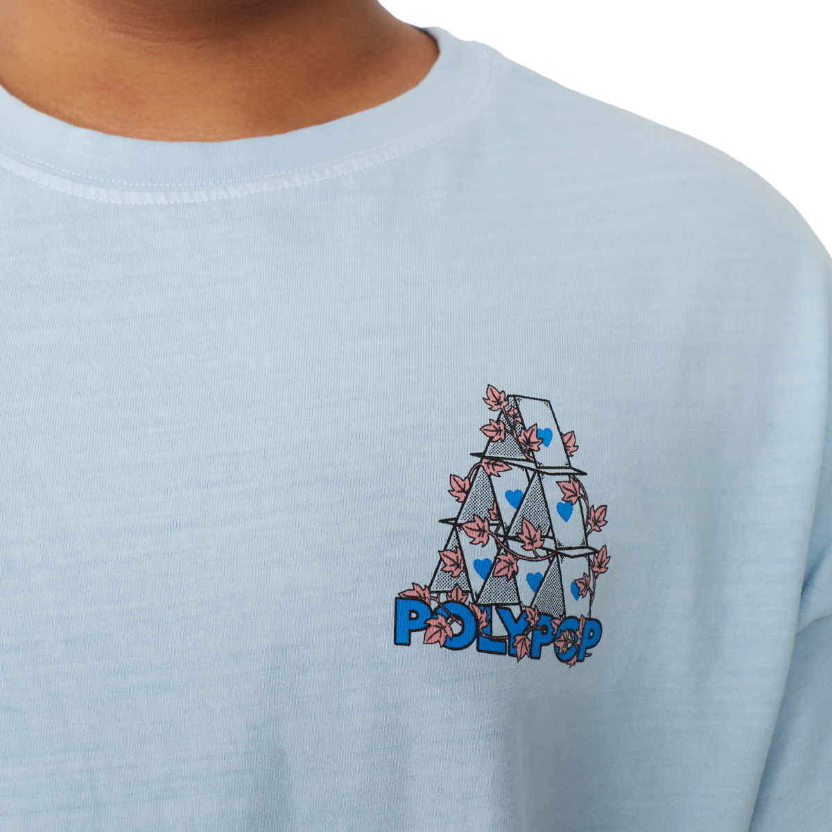 Polypop "House of Cards" Pale Blue Boxy Fit T-Shirt