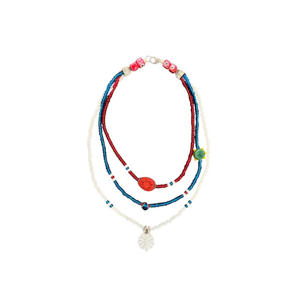 Sewgi.Art Hand Made Kısa Üçlü Kombin Kolye 0001