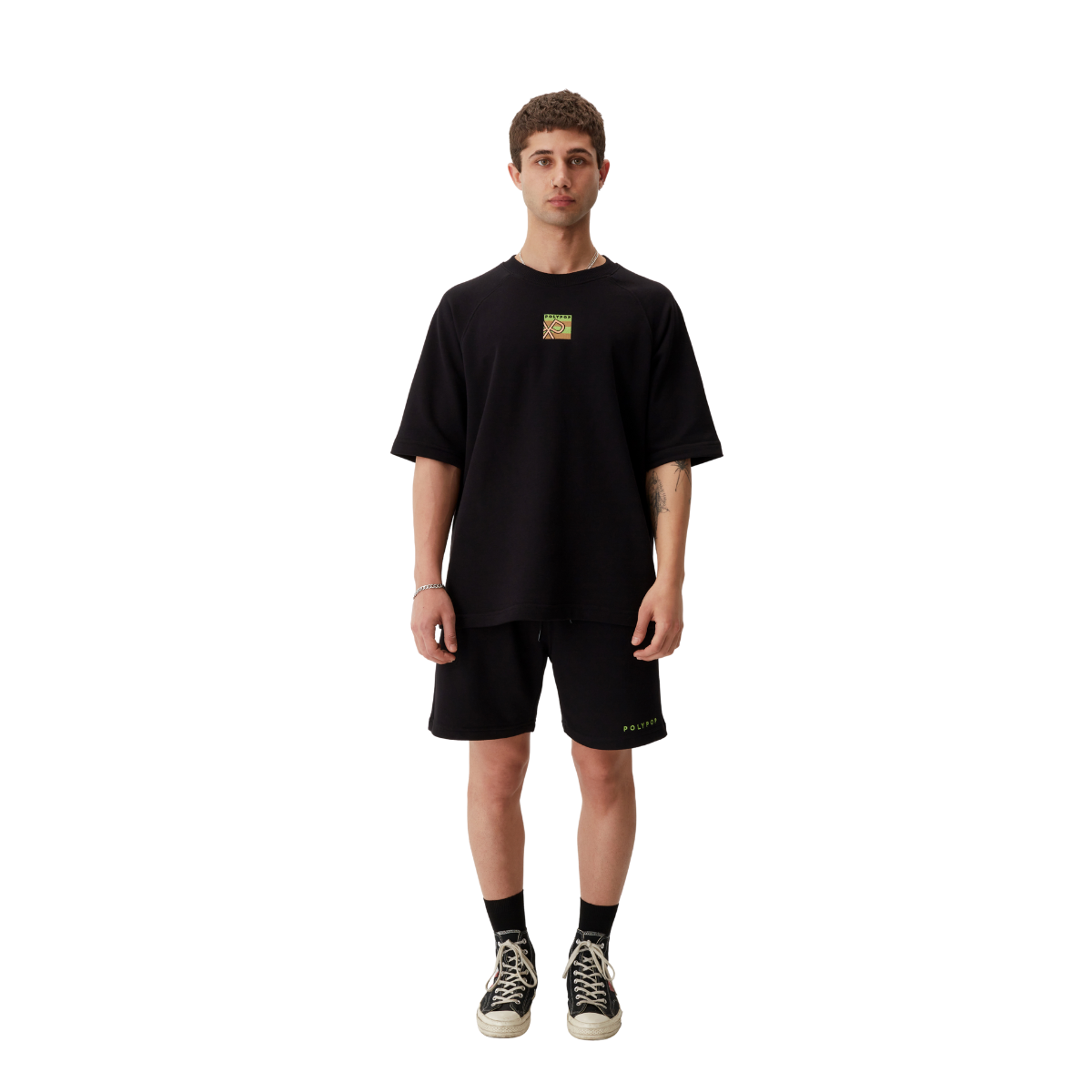 Polypop Siyah Oversize Heavy Unisex T-Shirt