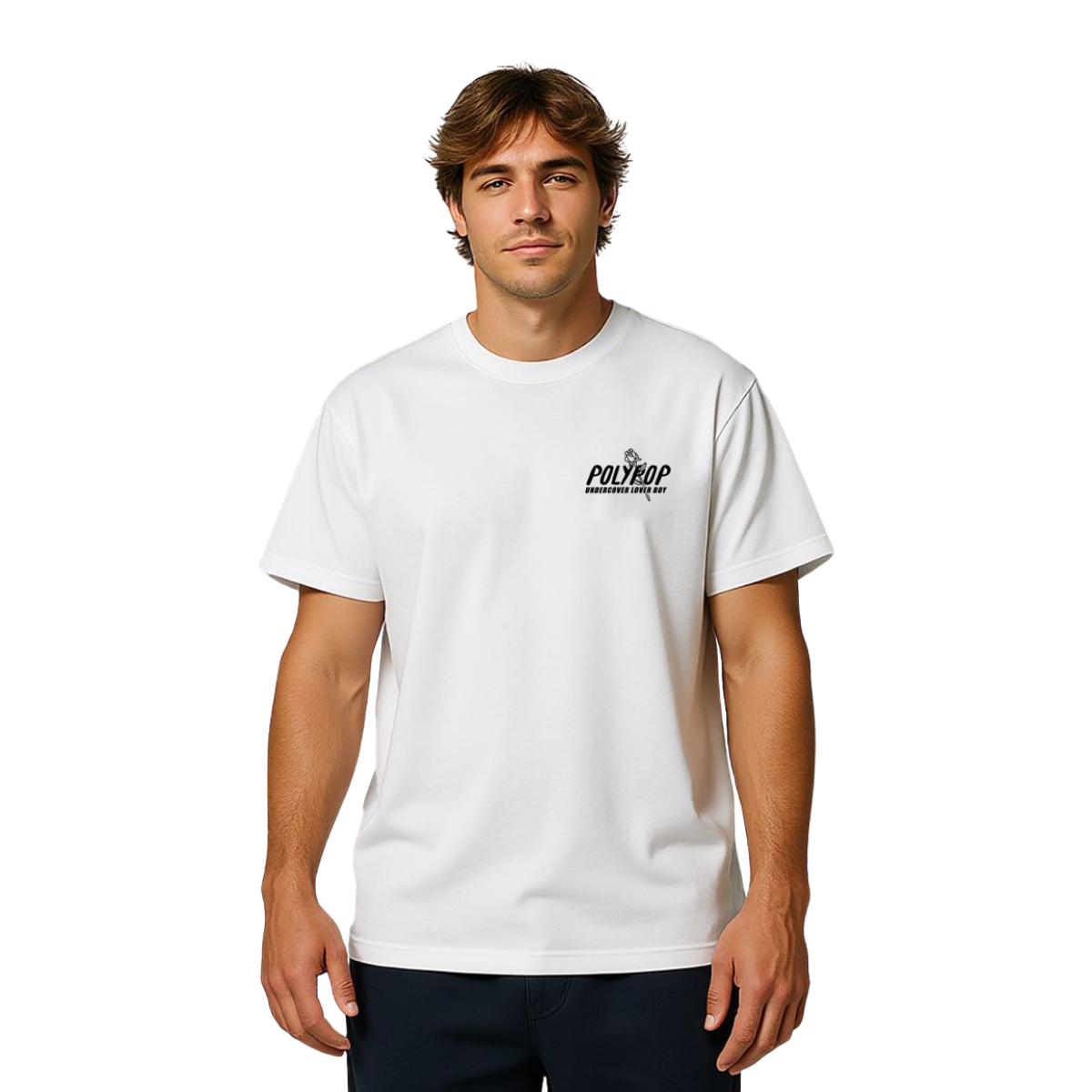 Polypop Undercover Lover Boy Boxy Fit Beyaz T-Shirt