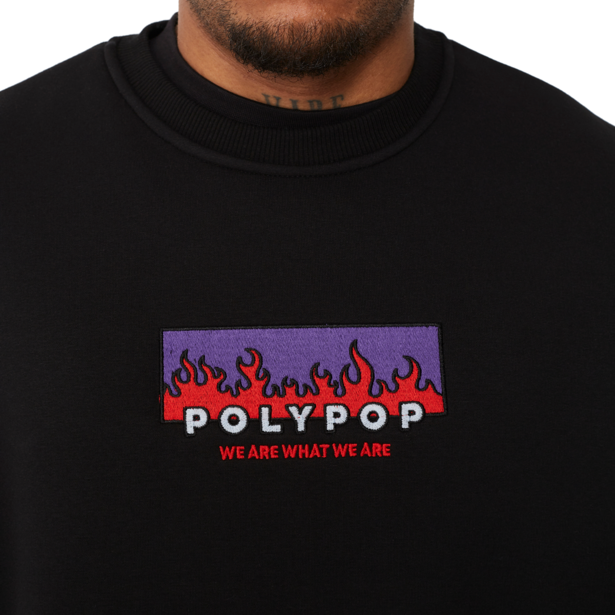 Polypop Fire Siyah Unisex Sweatshirt