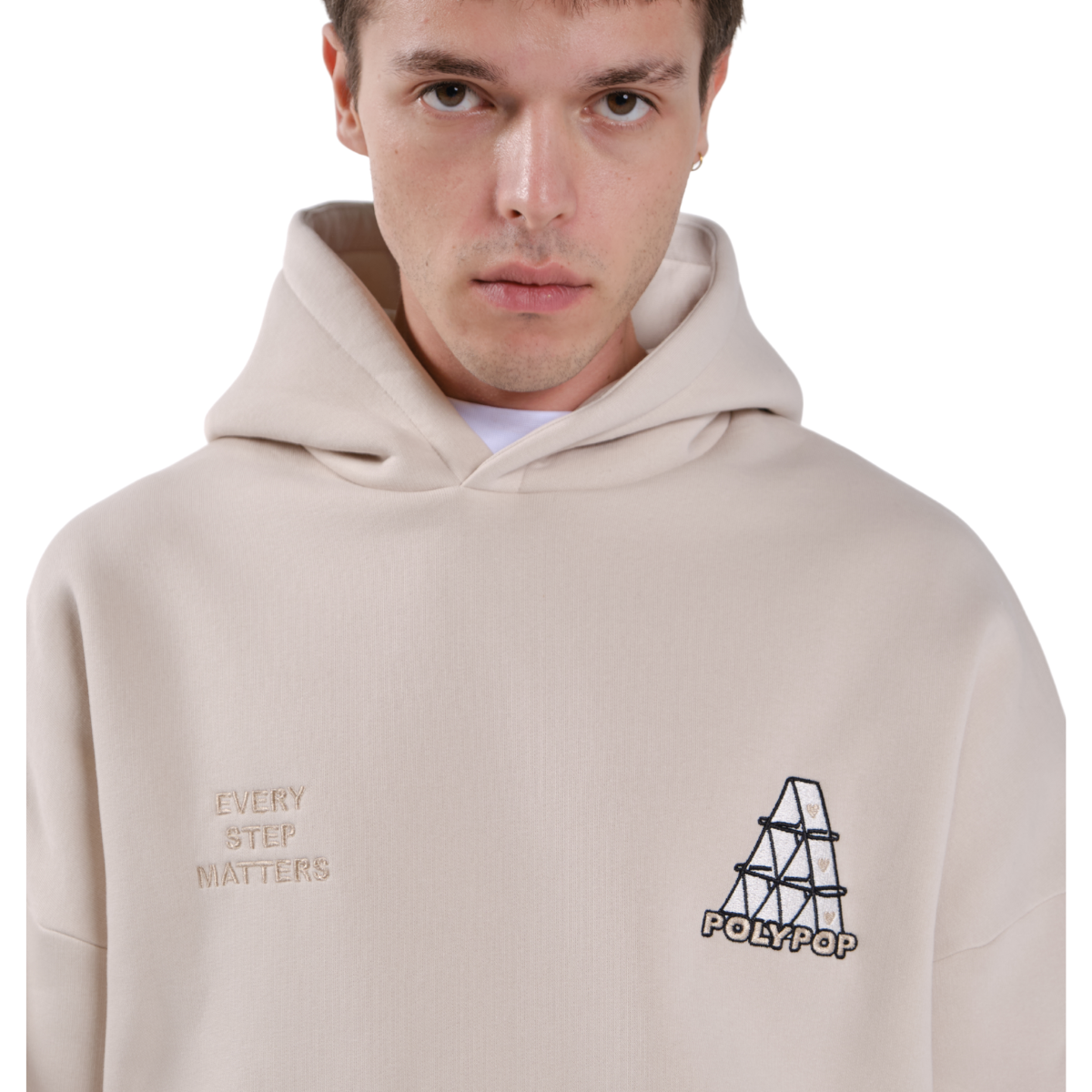 Polypop Cards Bej Unisex Hoodie