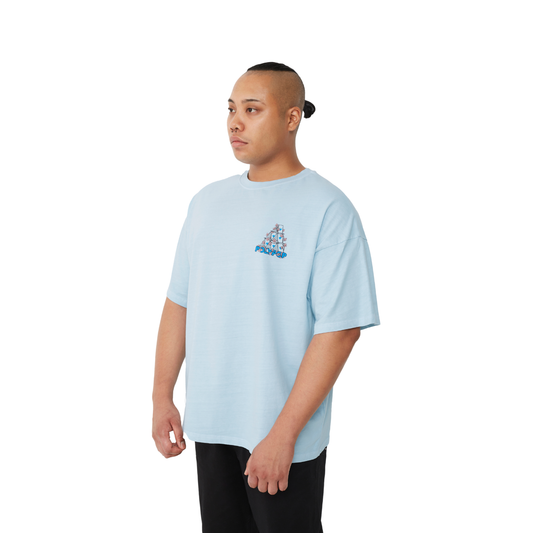 Polypop "House of Cards" Pale Blue Boxy Fit T-Shirt