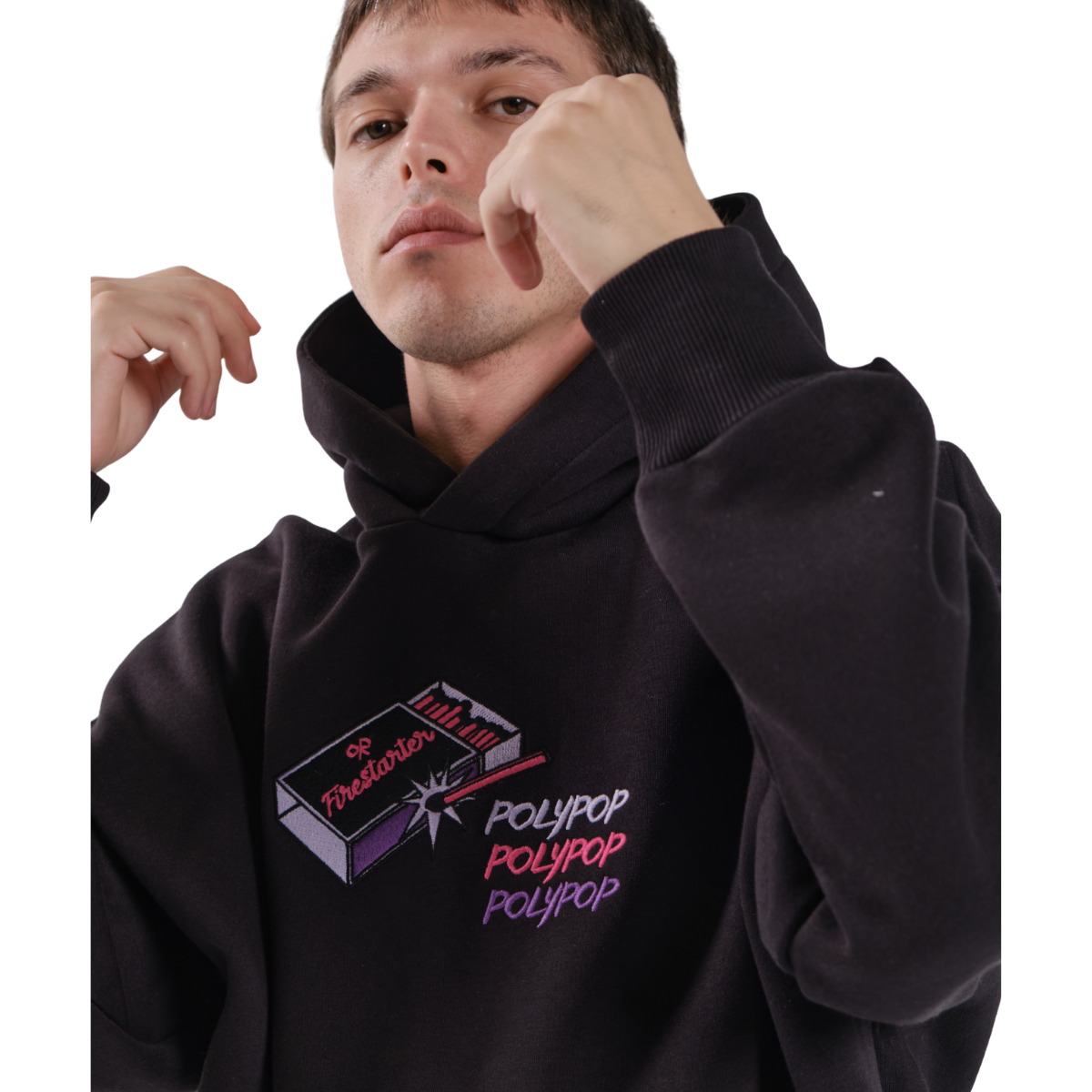 Polypop Firestarter Siyah Unisex Hoodie