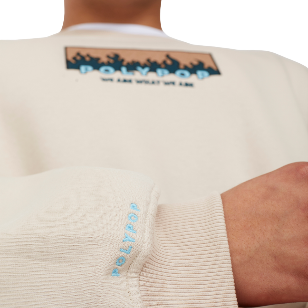 Polypop Fire Bej Unisex Sweatshirt