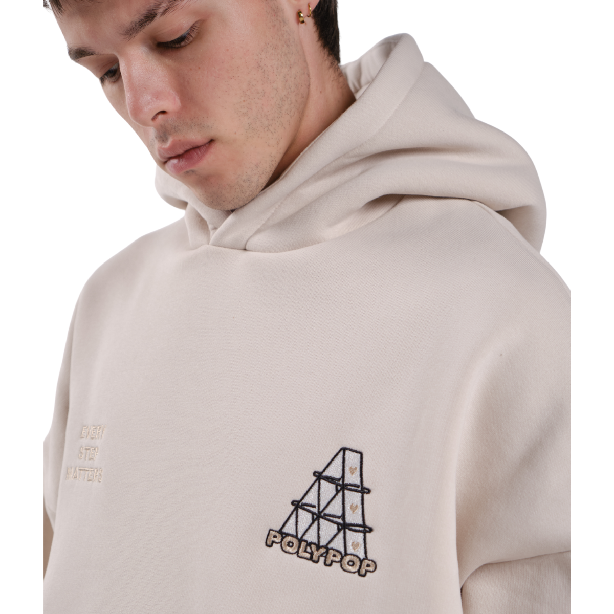 Polypop Cards Bej Unisex Hoodie