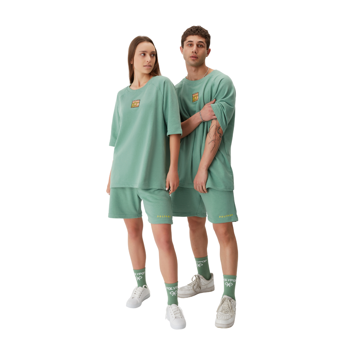 Polypop Yeşil Oversize Heavy Unisex T-Shirt