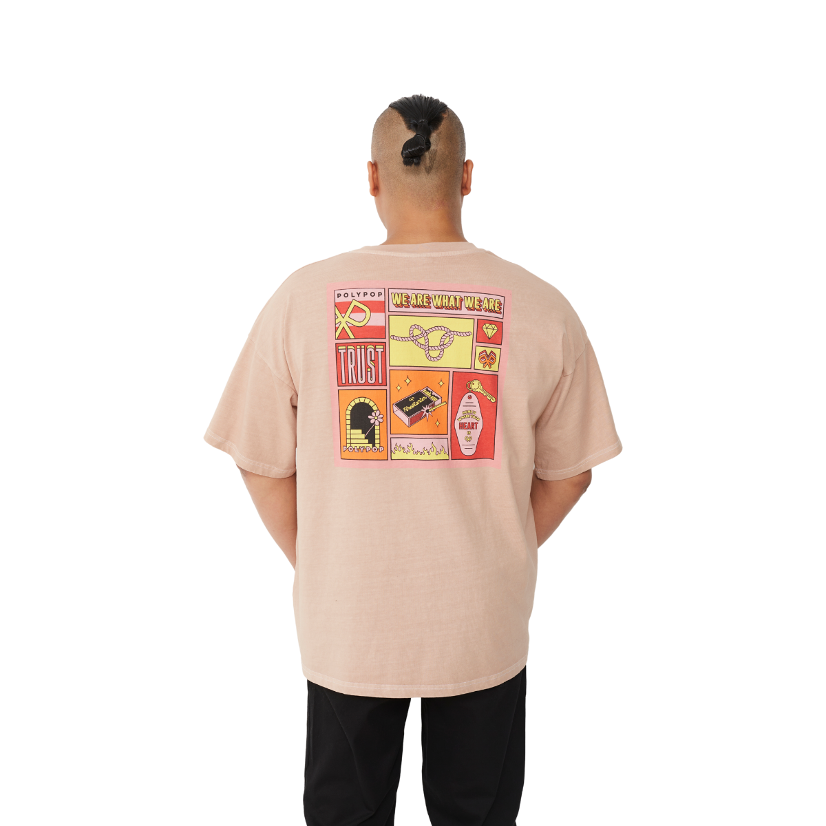 Polypop "Home" Pale Brown Boxy Fit T-Shirt