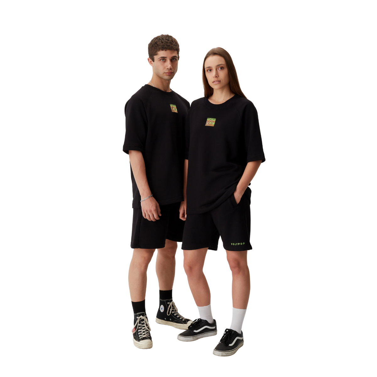 Polypop Siyah Oversize Heavy Unisex T-Shirt