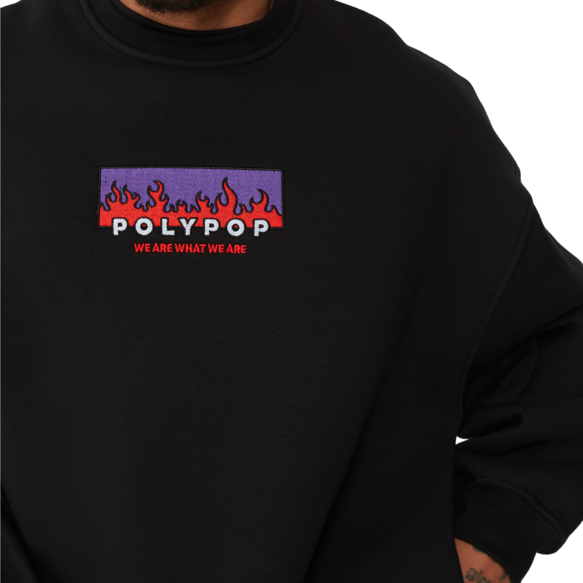 Polypop Fire Siyah Unisex Sweatshirt