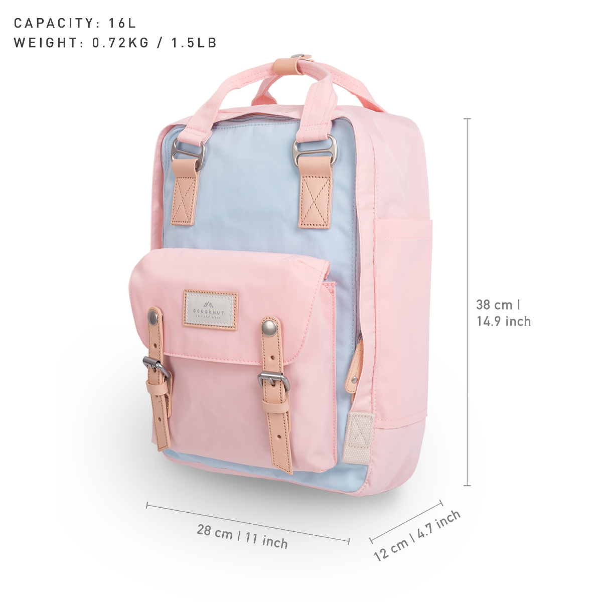 Doughnut Macaroon Classic Buz Mavi X Yavruağzı Unisex Sırt Çantası