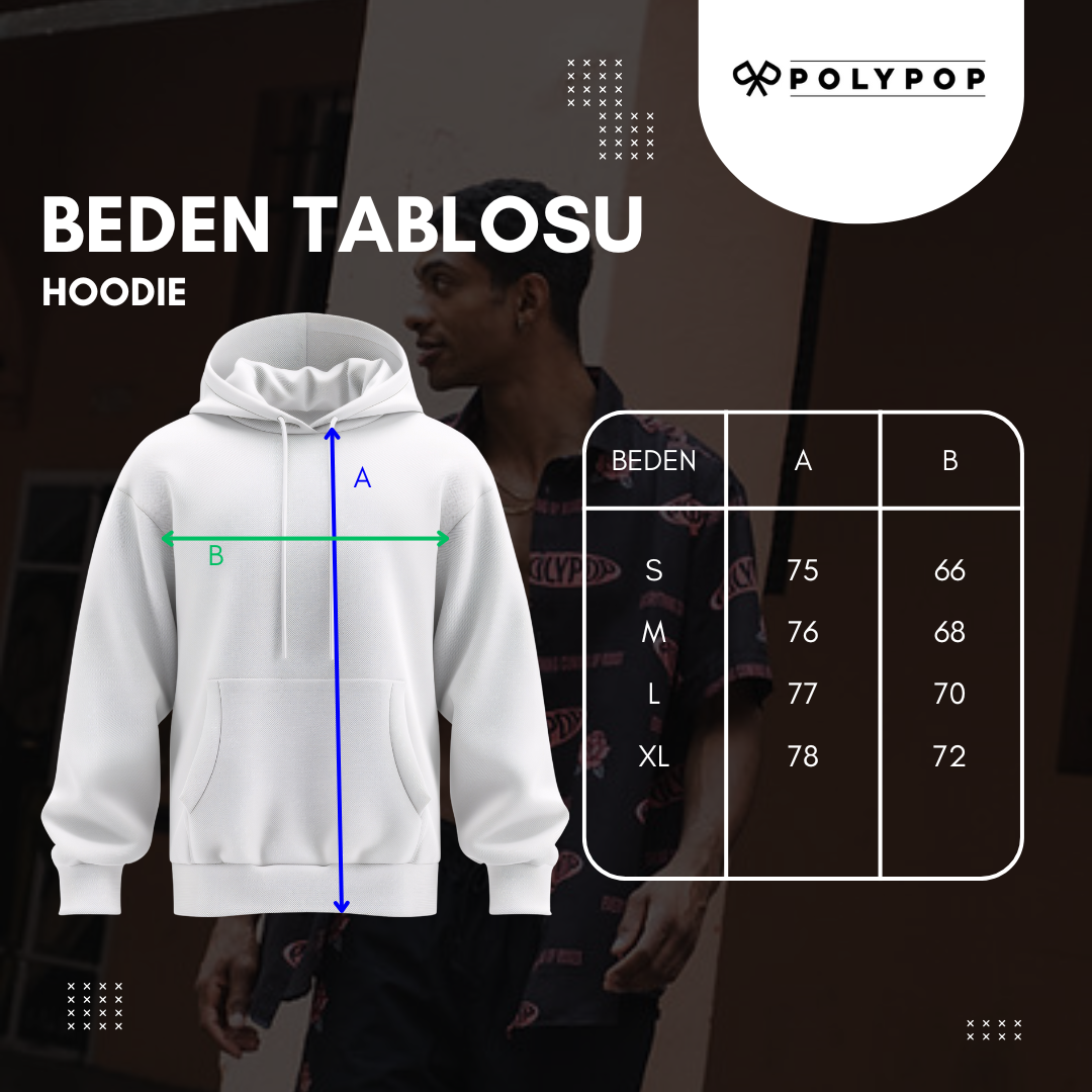 Polypop Overthinker Siyah Unisex Hoodie